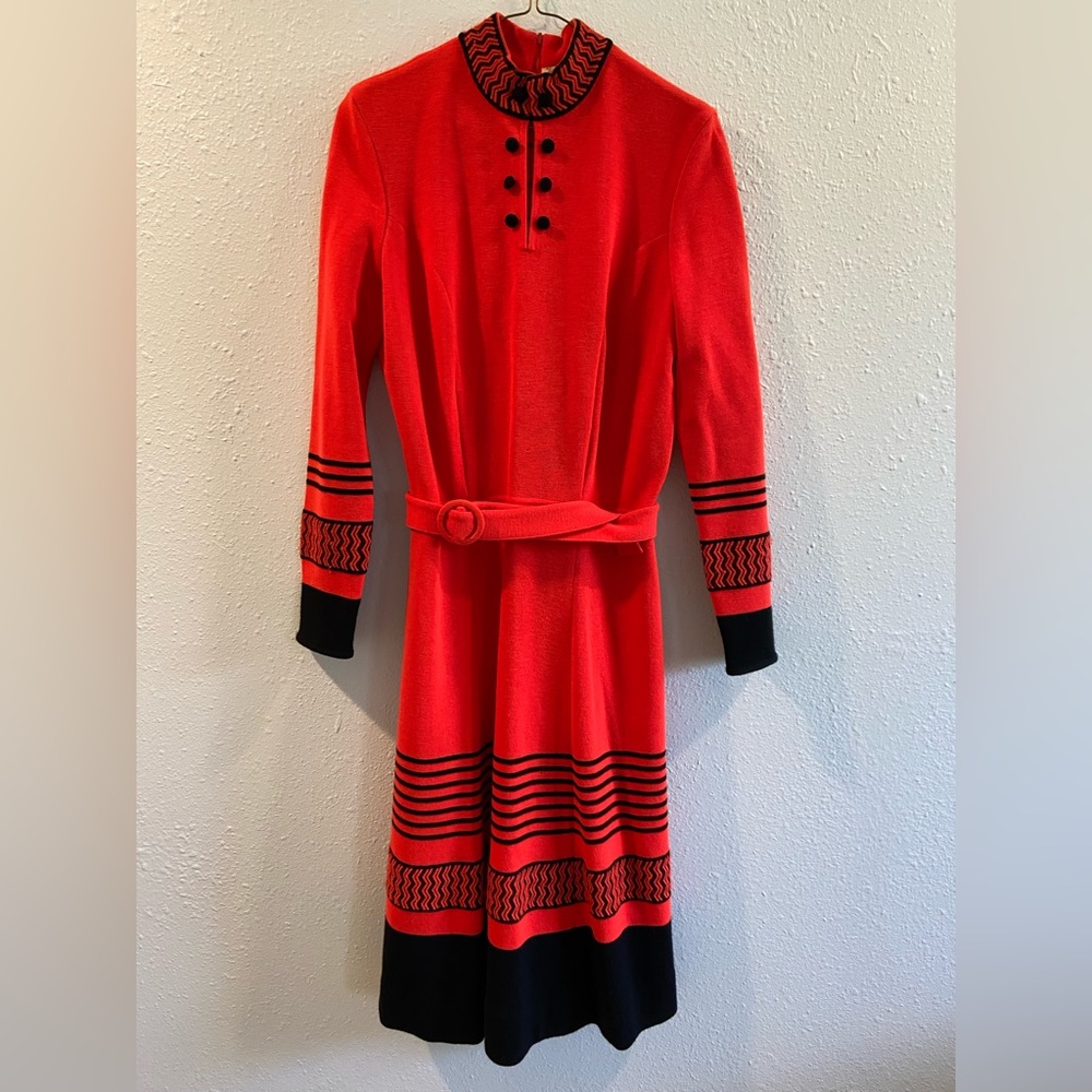 Vintage Cadillac 100% Wool Dress with belt